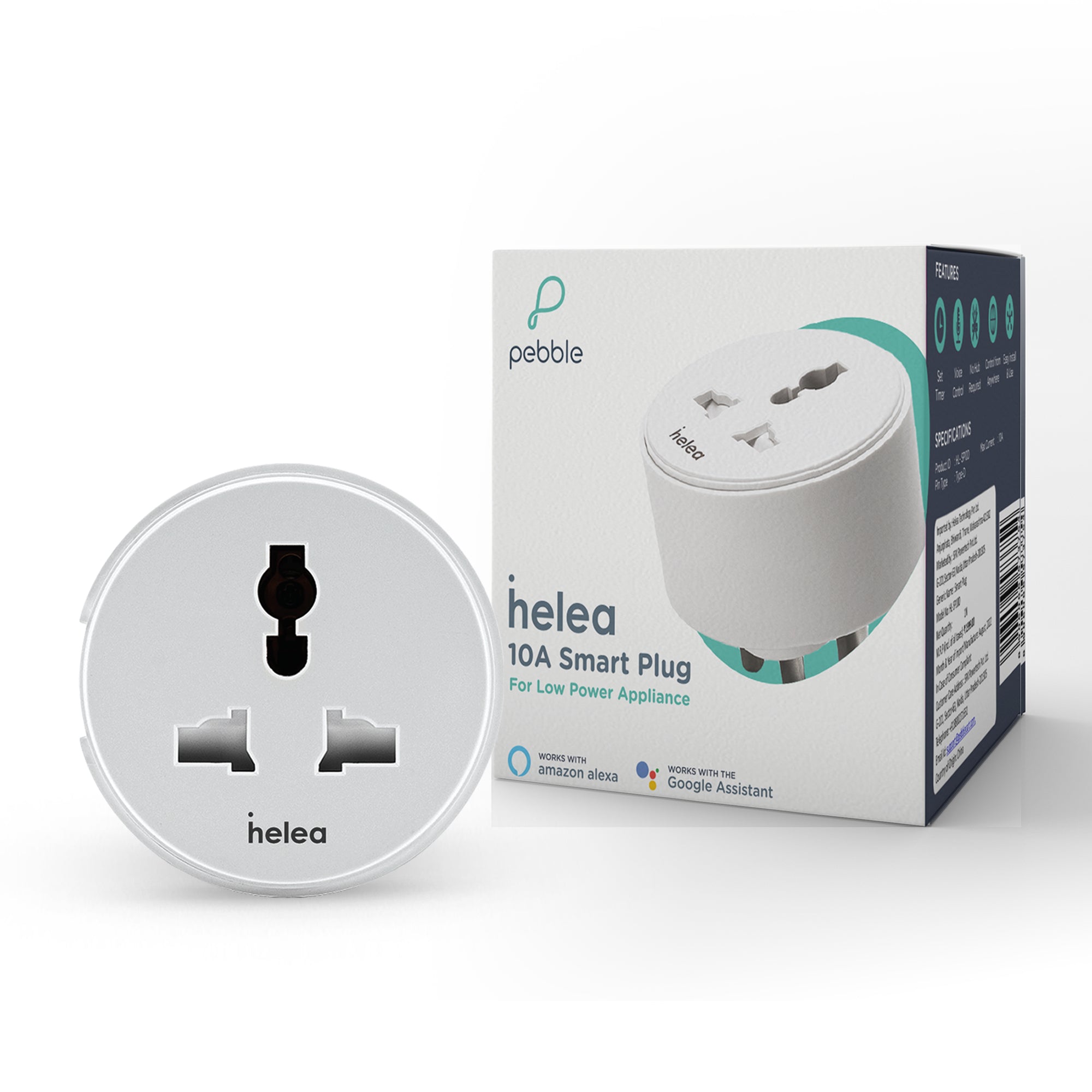 Helea by Pebble 16A Wi-Fi Smart Plug with Energy Monitoring, for